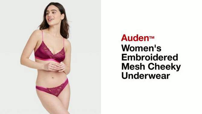Women's Embroidered Mesh Cheeky Underwear - Auden™, 2 of 8, play video
