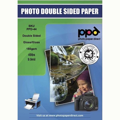 PPD Glossy Double Sided Photo Paper (Brochure Paper) 8.5x11" 50 sheets 180 gsm for Inkjet Printers