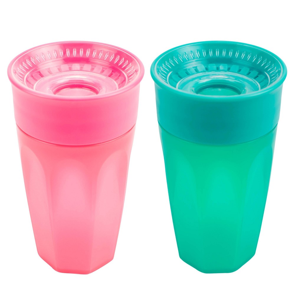 Photos - Baby Bottle / Sippy Cup Dr.Browns Dr. Brown's Milestones Cheers 360 Training Cup - Pink/Turquoise - 10oz/2pk 