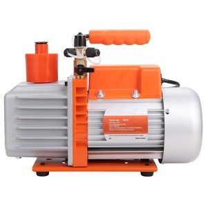 VEVOR 1/2 HP 2 Stage Rotary Vane Vacuum Pump, 7 CFM, 120V Air Conditioning Vacuum Pump, 1/4" SAE Male 3/8" SAE Male 1/2" ACME Male Inlet, Orange - 1 of 4