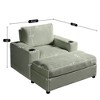 Christopher Knight Home Abbott 42.8" Oversized Chaise Lounge Chair with Storage Ottoman - 3 of 4