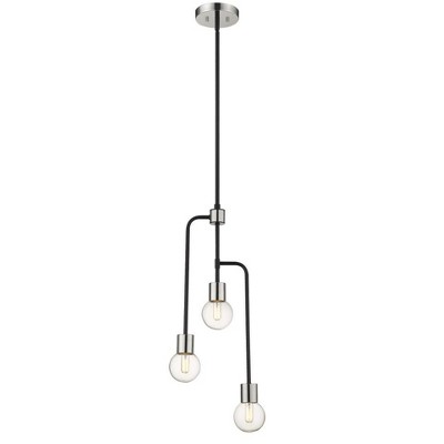 Z-Lite Neutra 3 - Light Chandelier in  Matte Black/Polished nickel