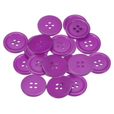 Unique Bargains Sewing Resin Round Flat 4-Hole Replacement Craft Buttons 20 Pcs