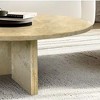 NicBex Natural Marble Small Coffee Table, Genuine Marble Round End Table, Stone Side Table for Living Room,17.7" Nightstand with Semi-Polished Surface - 3 of 4