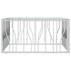 vidaXL Coffee Table Accent Side End Table for Living Room Stainless Steel - Silver Glass - 3 of 4