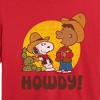 Women's - Peanuts - Franklin And Snoopy Howdy Cropped Graphic T-Shirt - 2 of 4