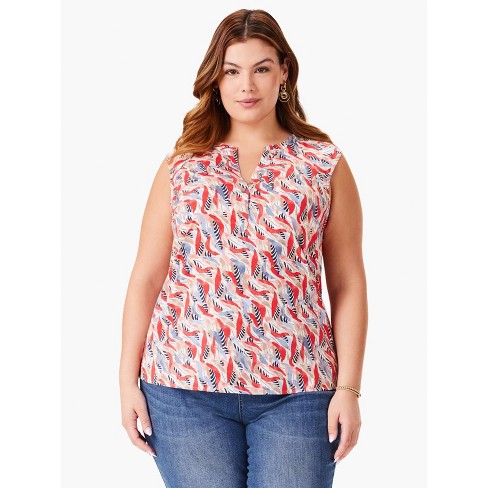 Nic + Zoe Women's Plus Size Coral Waves Live In Tank : Target