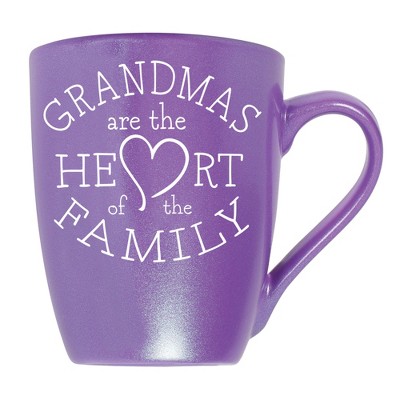 Elanze Designs Grandmas Are The Heart Of The Family Passion Purple 10 ounce New Bone China Coffee Cup Mug
