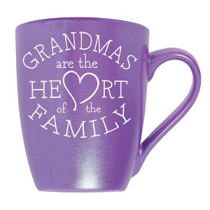 Elanze Designs Grandmas Are The Heart Of The Family Passion Purple 10 ounce New Bone China Coffee Cup Mug - 1 of 4