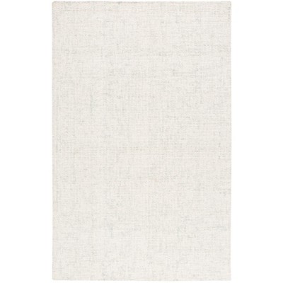 Handmade Light Sage and Ivory Tufted Wool Rug, 4' x 6'