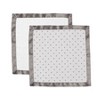 Bacati - Mustache/Plus Muslin 2 pc Security Blankets, Gray - 4 of 4