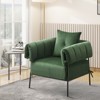 Racxily Upholstered Reading Chair, Modern Velvet Accent Chair with Metal Frame for Living Room & Bedroom - 3 of 4