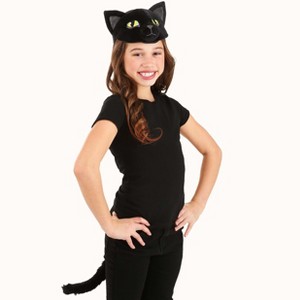 HalloweenCostumes.com    Cat Plush Headband & Tail Costume Kit, Black - 1 of 4