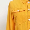 Women's Solid Color Denim Jacket with Pockets – Long Sleeve Button Front Casual Outerwear by Cherie Code - 3 of 4