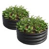 Gulches 110 Gal Large Black Indoor Galvanized Metal Anti-Rust Round Raised Garden Bed with Tools Outdoor Use (32 in L x 32 in W x 11 in H) 2-Pack - 2 of 4