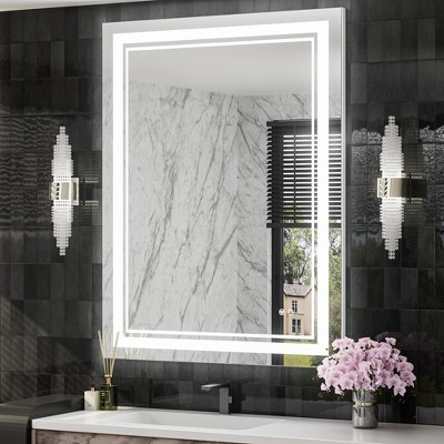Keonjinn LED Front Light Bathroom Vanity Wall Mirror, Anti-Fog, Dimmable
