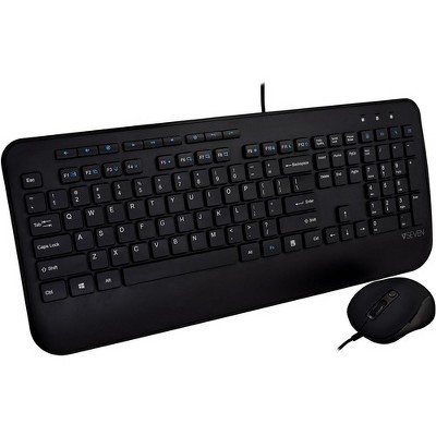  V7 Professional USB Multimedia Keyboard Combo - USB Cable English (US) - USB Cable Optical - 1600 dpi - 6 Button - QWERTY 