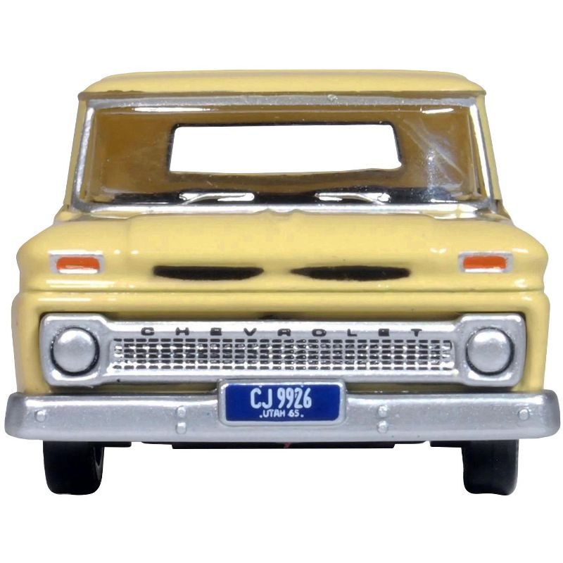 1965 Chevrolet C10 Stepside Pickup Truck Yellow 1/87 (HO) Scale Diecast Model Car by Oxford Diecast, 3 of 5