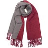 Wrapables Soft Cashmere Feeling Scarf, Large Two-Tone Winter Scarf Wrap Shawl, Wine / Gray - 2 of 4