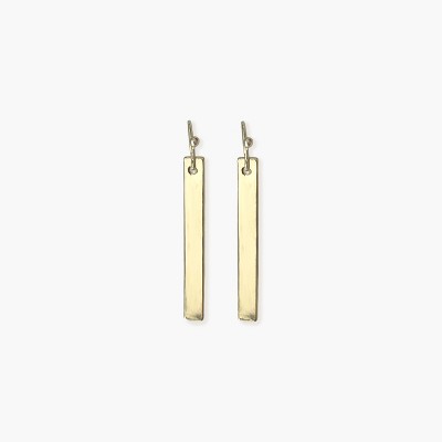 Sanctuary Project by sanctuaire Thin Bar Drop Earrings Gold