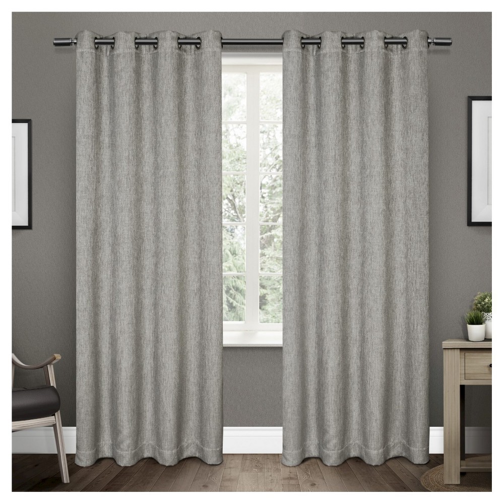 Photos - Curtains & Drapes Set of 2 96"x52" Vesta Heavy Textured Linen Woven Room Darkening Grommet T