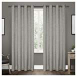 Vesta Heavy Textured Linen Woven Room Darkening Grommet Top Window Curtain Panel Pair Exclusive Home