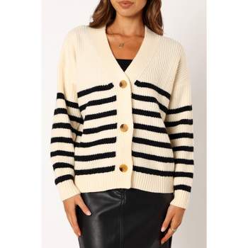 Petal and Pup Womens Sapphire Striped Button Front Cardigan