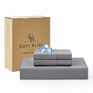 Cozy Bliss Cooling Deep Pocket Fitted Sheet, Breathable Sheet Set with 2 Pillowcases - 1 of 4