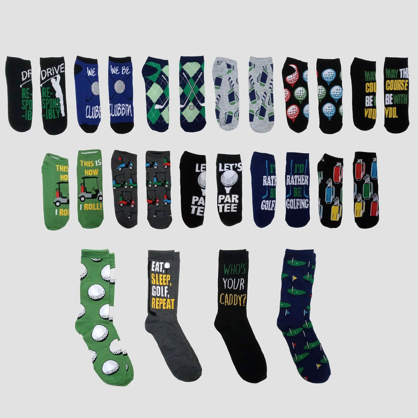 Men's Golf 15 Days of Socks Advent Calendar - Assorted Colors One Size - image 1 of 4