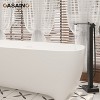 CASAINC 1-Handle Floor Mount Freestanding Tub Faucet with Square Handheld Shower in Brushed Nickel - 2 of 4
