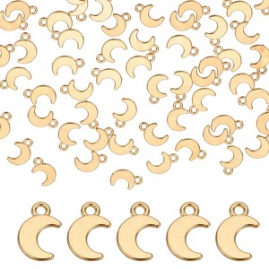 Unique Bargains Metal Bulk Elegant DIY Crafts Jewelry Making Moon Pendant 100 Pcs - 1 of 4