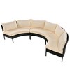 Maggift Patio Seating Sets Patio Furniture Set Rattan Sectional Conversation Sofa Coffee Table, Beige, 119.3"*59.4"*17.7" - 3 of 4