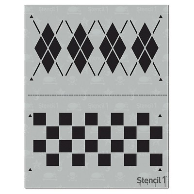 Stencil1 Argyle Repeating - Stencil 8.5" x 11"