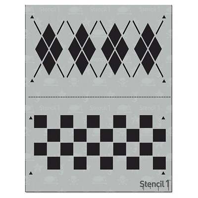 Stencil1 Argyle Repeating - Stencil 8.5" x 11"