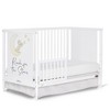 Dream On Me Moon Bear Reaching For The Stars 4 In 1 Modern Island Convertible Crib With Rounded Spindles Mural On One End Panel, White Finish - 3 of 4
