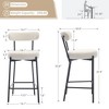 Swivel Bar Stools Set of 2, 30 Inch Upholstered Barstools, Comfortable Cushioned Seat and Backrest for Kitchen, Dining Room, Home Bar - 2 of 4