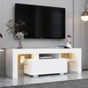 FONTOI Entertainment TV Stand with Cabinet for Televisions up to 55", Center Storage Console Table for Living Room, White, 13.78"*17.72"*51.18" - 2 of 4