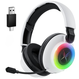 Tri-mode gaming headset, over-ear design, RGB lighting, noise ...