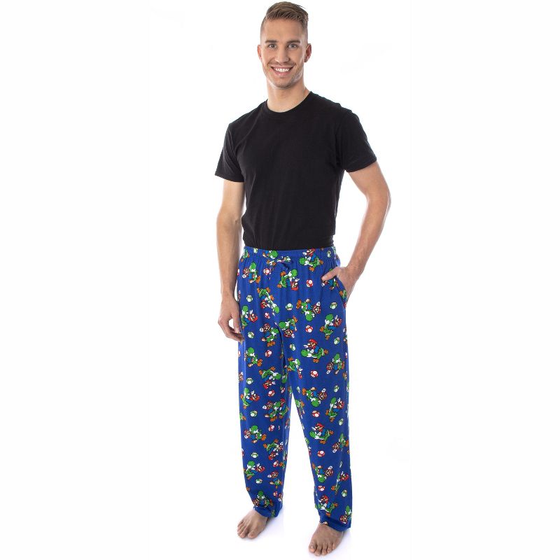 Nintendo Men's Mario and Yoshi Power Up Soft Touch Cotton Pajama Pants, 2 of 5