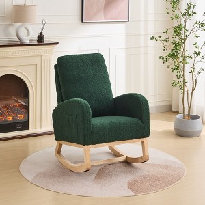 NicBex Polyester Glider Rocking Chair,Upholstered Nursery Rocking Chairs with High Backrest,Modern Rocking Chair,Nursing Chair for Bedroom - 1 of 4