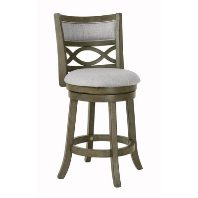 New Classic Furniture,Manchester 24" Solid Wood Counter Stool With Fabric Seat In Ant Gray