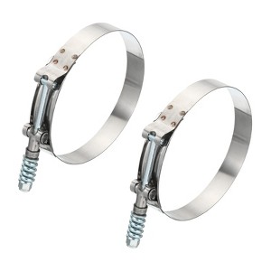 Unique Bargains 304 Stainless Steel T-Bolt Connecting Hose Clamps 2 Pcs - 1 of 4