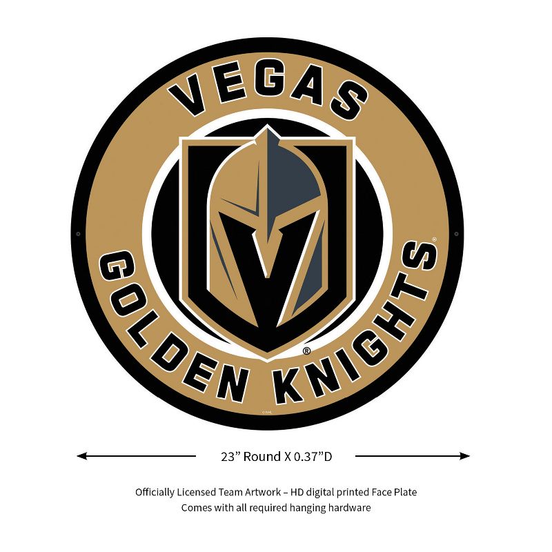 Evergreen Ultra-Thin Edgelight LED Wall Decor, Round, Vegas Golden Knights- 23 x 23 Inches Made In USA, 2 of 7