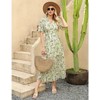 YesFashion Women's Summmer Dress Casual Boho Short Sleeve Long Dress Wrap V Neck Tunic Midi Sundress with Belt - 2 of 4