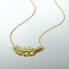 Ross-Simons 1.20 ct. t.w. Peridot Leaf Necklace With Diamonds in 18kt Gold Over Sterling Size 16 - 3 of 4