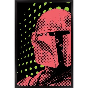 Trends International Star Wars: The Mandalorian: Grogu Street - Mando Framed Wall Poster Prints - 1 of 4