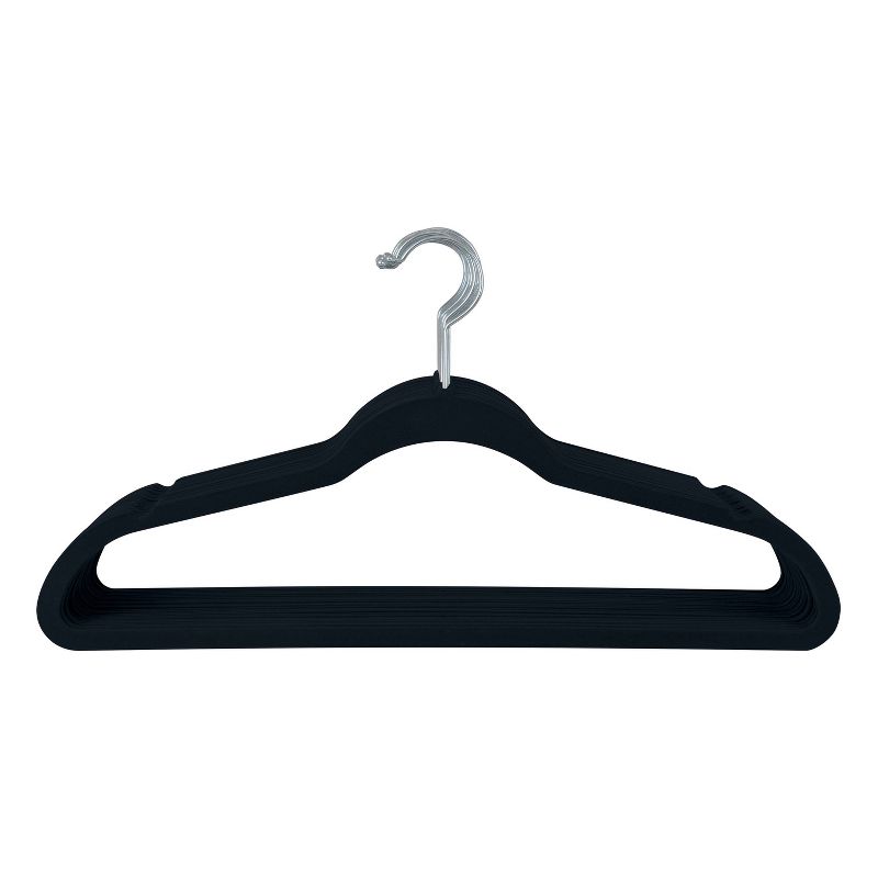 Simplify 100pk Velvet Suit Hangers Black, 4 of 9