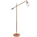 Swing Arm Floor Lamp with Glass Cylindrical Shade Rose Gold - Lalia Home