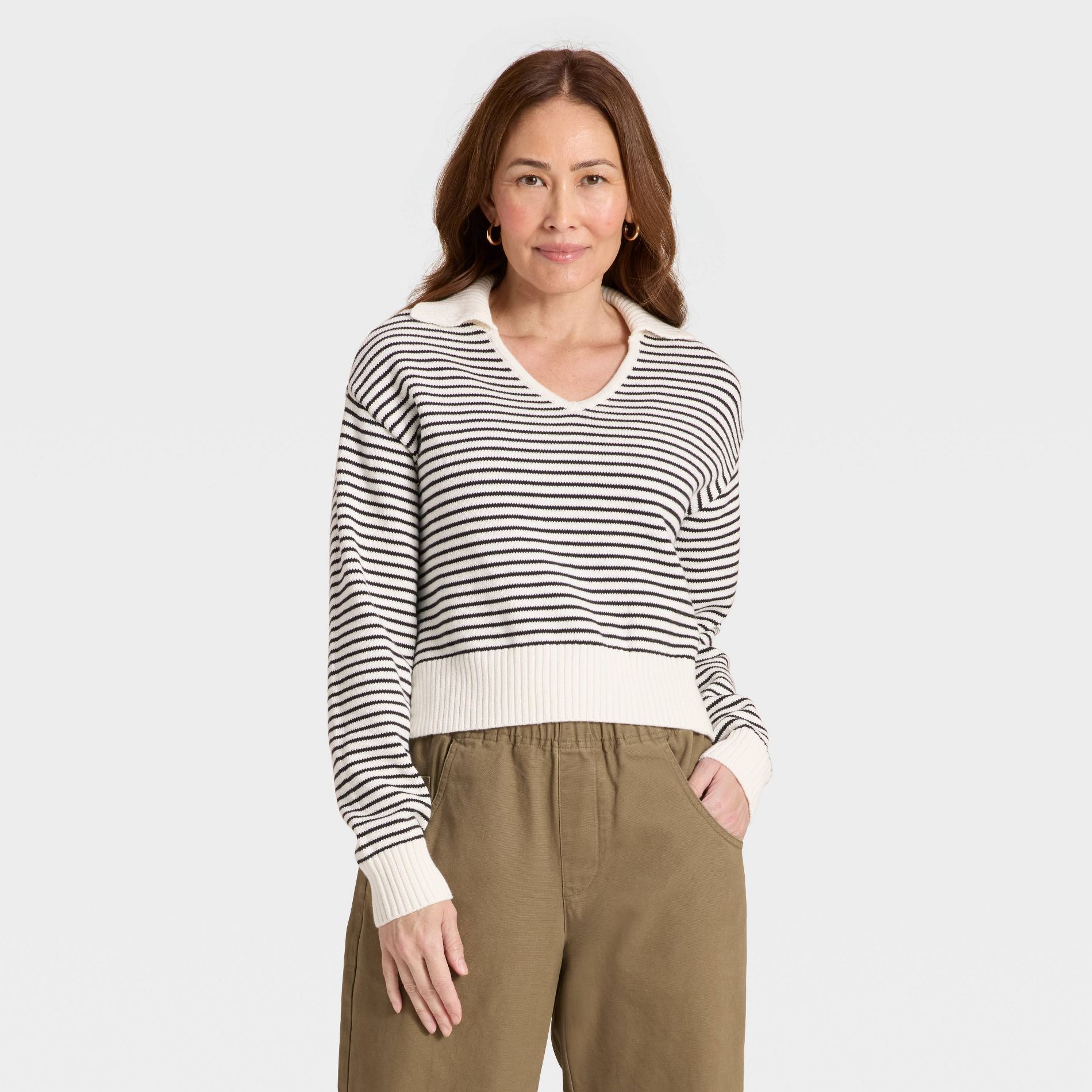 Women's Collared Neck Pullover Sweater - Universal Thread™