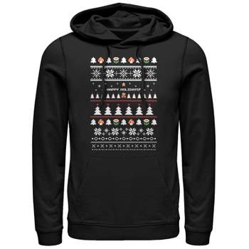 Men's Nintendo Ugly Mario Holiday Sweater Pull Over Hoodie